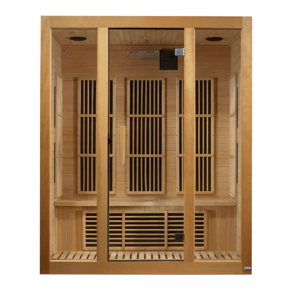 Maxxus Sauna "Bellevue" 3-Person Near Zero EMF FAR Infrared Indoor Sauna - Canadian Hemlock (MX-J306-01-ZF)