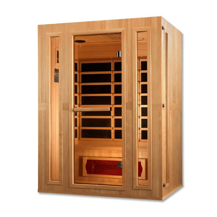 Maxxus Sauna "Trinity" Dual Tech 3-Person Low EMF FAR Infrared Indoor Sauna - Canadian Hemlock (MX-LS3-01)