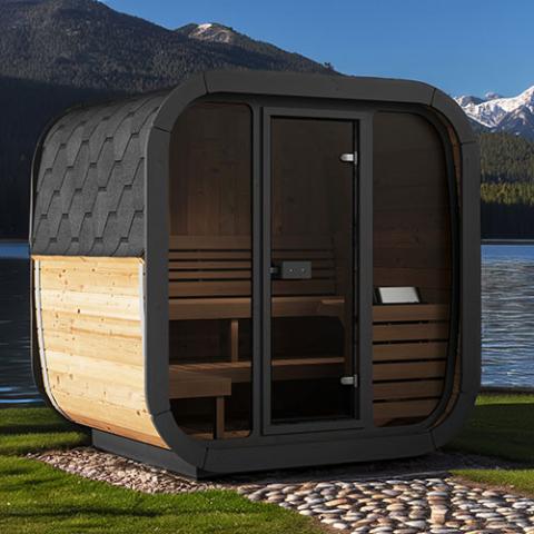 SaunaLife Model CL5G | Cube Series 4-Person Outdoor Traditional Sauna