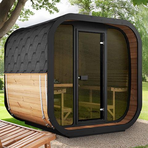 SaunaLife Model CL7G | Cube Series 6-Person Outdoor Traditional Sauna