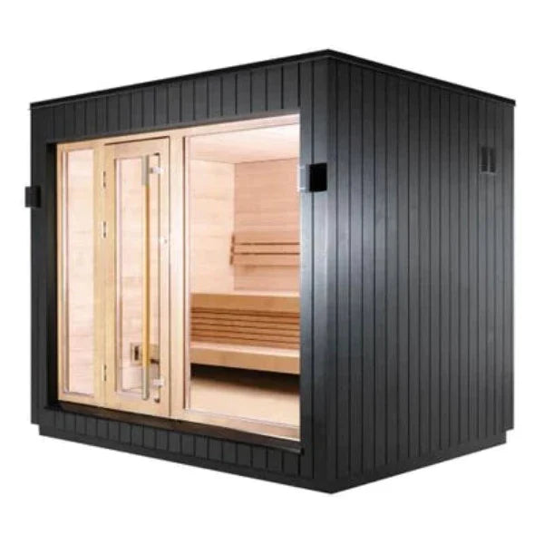 SaunaLife Model G7 | Garden-Series 6-Person Outdoor Traditional Sauna - Pre-Assembled, with Bluetooth Audio