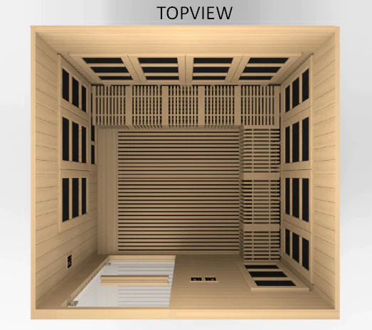 Golden Designs "Catalonia" 8-Person Indoor Near Zero EMF Infrared Sauna with Wheel Chair Accessible (GDI-6880-01)