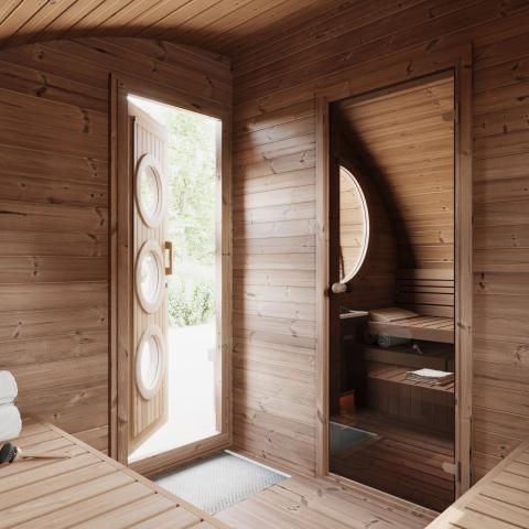 SaunaLife Garden-Series G11 2-Room Outdoor Traditional Sauna - Up to 8 Persons