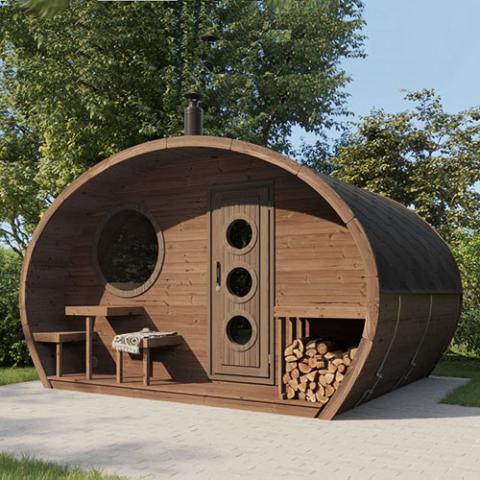 SaunaLife Garden-Series G11 2-Room Outdoor Traditional Sauna - Up to 8 Persons