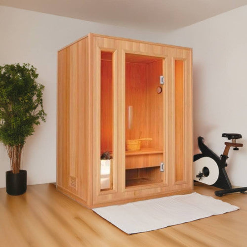 Sunray Sauna "Southport" 3-Person Indoor Traditional Sauna with Heater and Single Bench