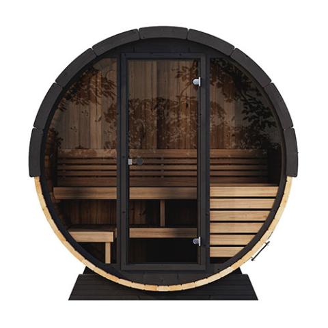 SaunaLife Ergo Elegance Series 4-Person EE6G Barrel Sauna - Glass Front